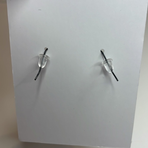 Purple Checkered Hearts Earrings - Picture 4 of 6